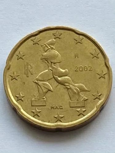 Лот: 21424564. Фото: 1. Монета 20 евроцентов 2002 год... Европа