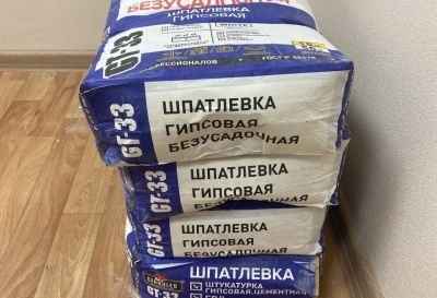 Лот: 19991220. Фото: 1. Шпатлёвка гипсовая. Смеси, шпатлевки, цемент