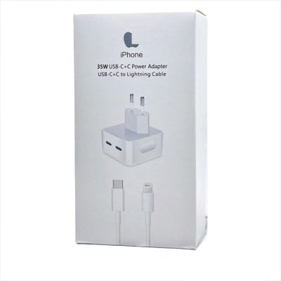 Лот: 22144495. Фото: 1. СЗУ ДЛЯ APPLE PD35W 2*USB-C Lighning... Зарядные устройства, блоки питания, адаптеры сетевые для смартфонов