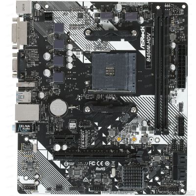 Лот: 17917762. Фото: 1. Материнская плата ASRock B450M-HDV... Материнские платы