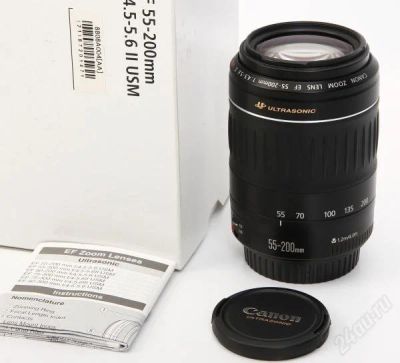 Лот: 2906504. Фото: 1. CANON EF 55-200MM 1: 4.5-5.6 II... Объективы