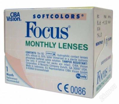Лот: 1167142. Фото: 1. Контактная линза "Focus Monthly... Контактные линзы