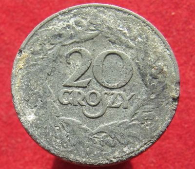 Лот: 15999346. Фото: 1. Польша 20 грошей, 1923г. Цинк... Остальные страны