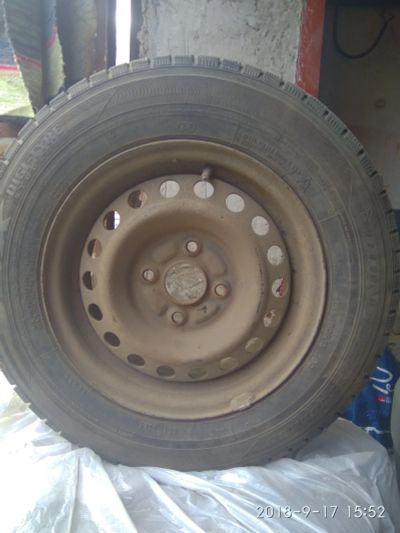 Лот: 12125647. Фото: 1. Шины зимние dunlop 155/80/13 с... Шины на дисках