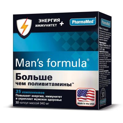 Лот: 25314110. Фото: 1. Man's formula Больше чем поливитамины... Лекарства