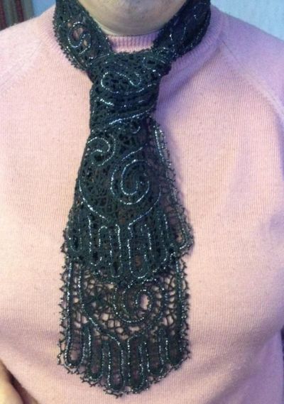 Лот: 6510401. Фото: 1. Плетеный на коклюшках галстук. Готовые изделия