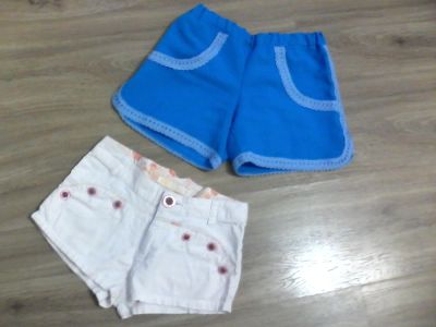Лот: 5734716. Фото: 1. 2 Шортики одним лотом. Джинсовые... Брюки, шорты, джинсы