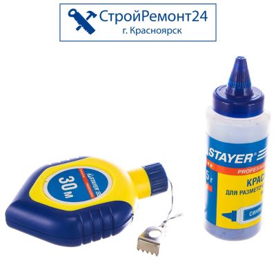 Лот: 25130442. Фото: 1. Нить разметочная Stayer с синей... Ручной инструмент