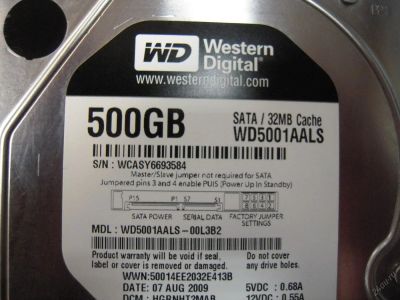 Лот: 7643377. Фото: 1. Жесткий диск Western Digital WD5001AALS... Жёсткие диски (HDD)