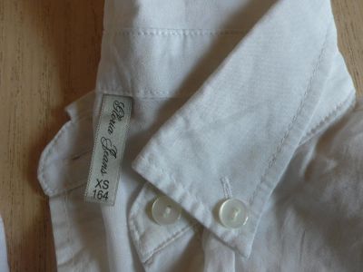 Лот: 3279085. Фото: 1. рубашка белая хлопок тонкий 164... Рубашки, блузки, водолазки
