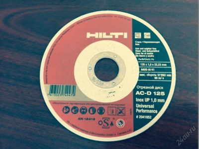 Лот: 5611560. Фото: 1. Отрезной диск HILTI AC-D 125x1... Расходные материалы, сменные насадки