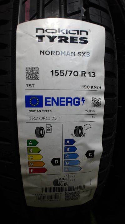 Лот: 23339575. Фото: 1. Nokian Tyres Nordman SX3 155/70... Шины