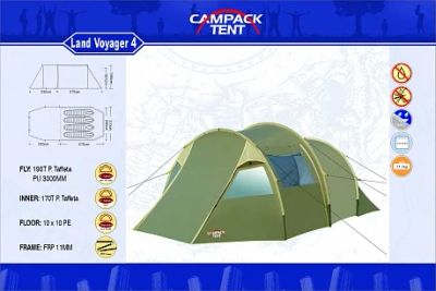 Лот: 9052832. Фото: 1. Кемпинговая палатка Land Voyager... Палатки, тенты