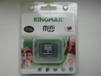Лот: 6114583. Фото: 1. miniSD 2gb с переходником kingmax. Карты памяти