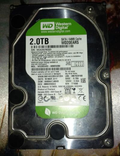 Лот: 10580394. Фото: 1. Винчестер 2Тб WD. Жёсткие диски (HDD)
