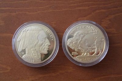 Лот: 3722907. Фото: 1. 50 долларов 2009 года Индеец/Бизон. Америка