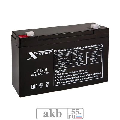 Лот: 20073791. Фото: 1. Xtreme VRLA 6v 12Ah (OT12-6). Аккумуляторы