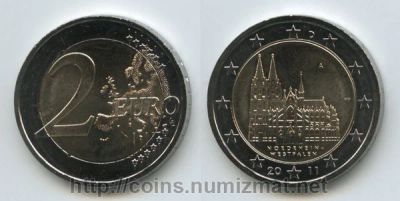 Лот: 4892034. Фото: 1. 2 евро 2011 года Германия Федеральные... Европа