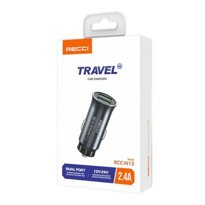 Лот: 25794909. Фото: 1. АЗУ RECCI RCC-N13 2xUSB 2.4A Black. Зарядные устройства, блоки питания, адаптеры сетевые для смартфонов