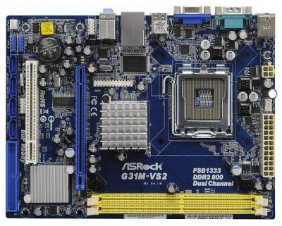 Лот: 5073390. Фото: 1. Материнская плата ASRock G31M-VS2... Материнские платы