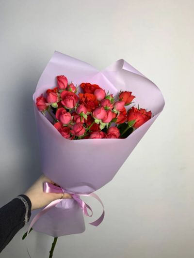Лот: 25635370. Фото: 1. 4. Букет - комплимент из кустовых... Свежие цветы