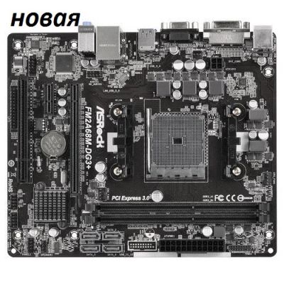 Лот: 9742123. Фото: 1. Материнская плата ASRock Fm2a68m-DG3... Материнские платы