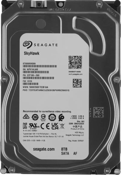 Лот: 25316817. Фото: 1. Жесткий диск Seagate Skyhawk ST8000VX009... Жёсткие диски (HDD)