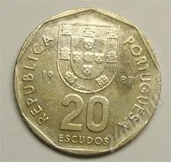 Лот: 58301. Фото: 1. Португалия. 20 эскудо 1987г. Европа