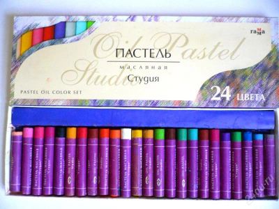 Лот: 2565821. Фото: 1. Пастель масляная "Студия" 24 цвета... Краски, кисти