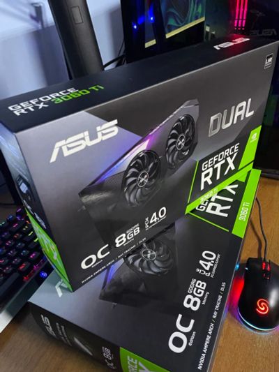 Лот: 19459438. Фото: 1. Видеокарта Asus DUAL-RTX3060TI-O8G-V2... Видеокарты