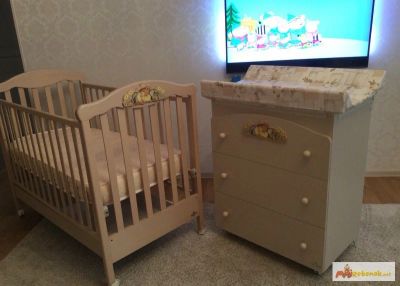 Лот: 8273005. Фото: 1. 2 в 1 кроватка ( с матрасом... Детские кровати и кроватки