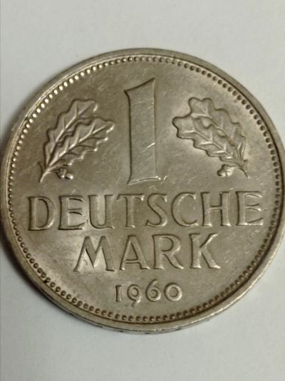 Лот: 8814405. Фото: 1. Германия ФРГ 1 марка 1960 года... Германия и Австрия