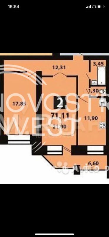 Лот: 16742337. Фото: 1. 2-комн. квартира, 71,1 м². Квартиры, студии