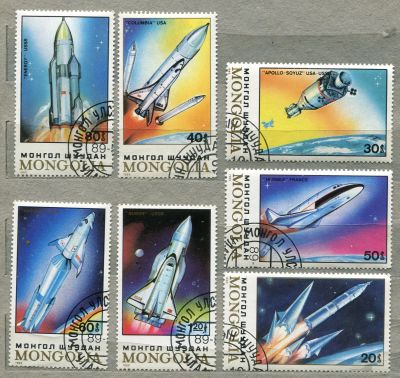 Лот: 14967399. Фото: 1. 1989 Монголия Космические корабли... Марки