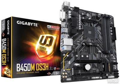Лот: 16287085. Фото: 1. Материнская плата Gigabyte B450M... Материнские платы