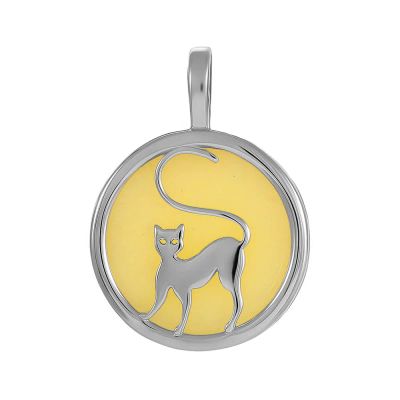 Лот: 23834083. Фото: 1. Подвеска Кошка из серебра с агатом. Кулоны, подвески