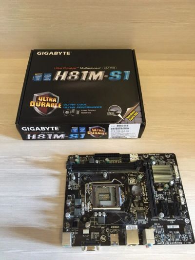 Лот: 8008465. Фото: 1. Материнская плата GIGAbYTE GA-H81M-S1. Материнские платы