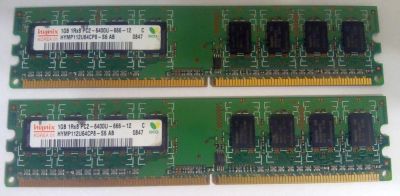 Лот: 6863059. Фото: 1. 2*1Gb Hynix DDR2 PC2-6400U 800MHz... Оперативная память