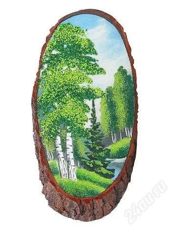 Лот: 917223. Фото: 1. Картины из камня на срезе дерева. Сувенирные мелочи