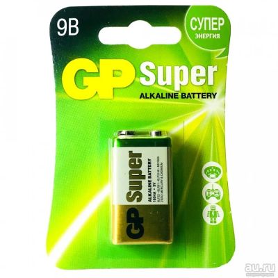 Лот: 17688117. Фото: 1. Батарейка крона GP Super 6LR61... Батарейки, аккумуляторы, элементы питания