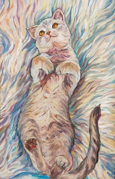 Лот: 23967399. Фото: 1. Картина Погладь меня!. Картины, рисунки