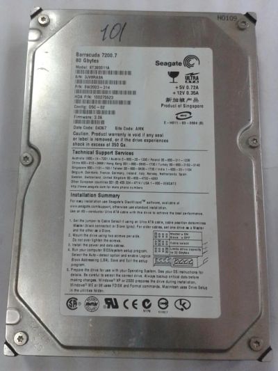 Лот: 8295610. Фото: 1. Жесткий диск Seagate ST380011A... Жёсткие диски (HDD)