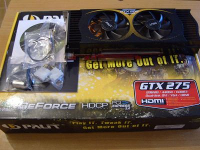 Лот: 3286026. Фото: 1. Видеокарта GeForce Palit GTX275... Видеокарты