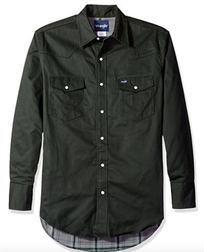 Лот: 9652118. Фото: 1. Рубашка Wrangler темно зеленая... Рубашки, водолазки