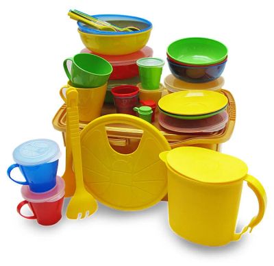 Лот: 10894172. Фото: 1. Дорожный набор посуды на 4 персоны... Посуда для туристических походов, пикников
