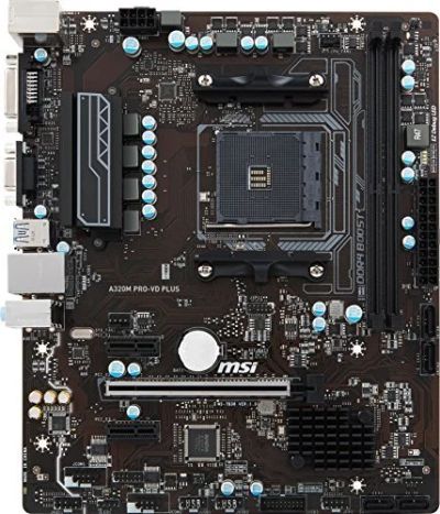 Лот: 11700539. Фото: 1. Материнская плата MSI A320M PRO-VD... Материнские платы
