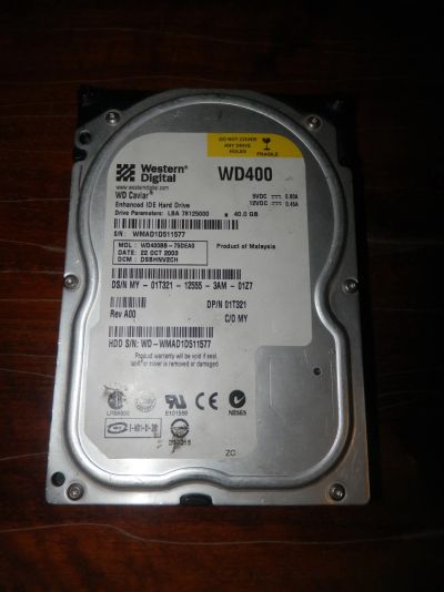 Лот: 12053009. Фото: 1. IDE HDD western digital 40 gb... Жёсткие диски (HDD)