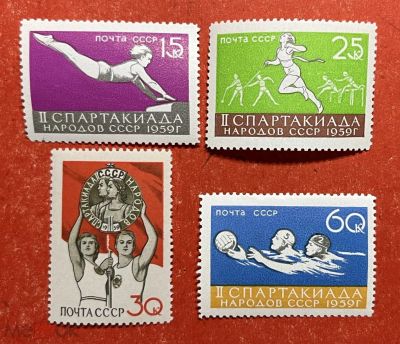 Лот: 25038621. Фото: 1. Чистая ** полная серия СССР 1959... Марки