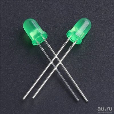 Лот: 15192768. Фото: 1. Выводной светодиод, круглый, диффузная... Светодиоды