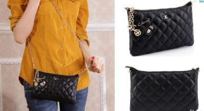 Лот: 4949338. Фото: 1. Стильная сумка Chanel на цепочке. Сумки